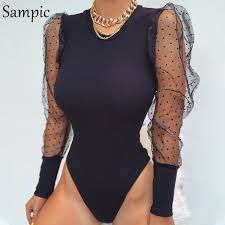 Maybe you would like to learn more about one of these? Sampic Body Manches Longues A Pois Pour Femmes Maille Transparente Sexy Barboteuse Noire Automne Aliexpress