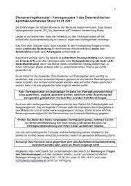 Arbeitsvertrag der arbeitsvertrag spielt für jeden apotheker eine wichtige rolle, da die meisten apotheker entweder arbeitgeber oder arbeitnehmer sind. Dienstvertragsformular Vertragsmuster 1 Des Vaaa