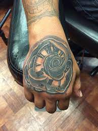 Did This Cool Rose Clock Hand Tattoo Tattoos Clock Tattoo Tattoo For Hand