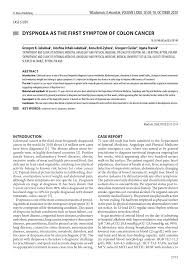 Consequently, rates of death from colon cancer are at an all time high in our country's history. Pdf Dyspnoea As The First Symptom Of Colon Cancer