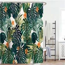 Modern Shower Curtain Green Banana Leaf Printed Shower Curtain Waterproof Mouldproof Bat Banana Leaf Shower Curtain Cute Shower Curtains Modern Shower Curtains