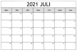 Um ihren neuen monatskalender auszuwählen, klicken sie auf einen der zwölf monate des jahres 2021 oder wählen sie am ende der liste einen jahreskalender aus. Kostenlos Druckbar Juli 2021 Kalender Zum Ausdrucken In Pdf Schulferien Kalender