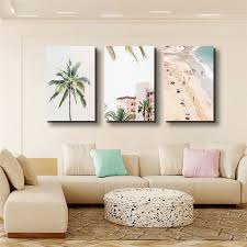 Beautiful beach house interior created by capistrano hardwoods with elements from a coastal design. Set Of 3 Hawaii Wall Art Boho Beach Decor For Living Room Nordic Canva Painting Framed Decoration Picture Wall Poster Design Nordic Wall Decor