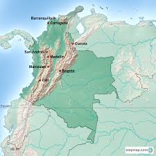 Colombia map and satellite image. Stepmap Colombia Landkarte Fur South America