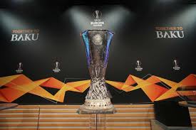 The trophy, a silver cup on a yellow marble plinth, was. The Europa League Trophy Abc News Australian Broadcasting Corporation