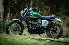 Mean And Green A Tasmanian Triumph Scrambler Custom Triumph Scrambler Triumph Scrambler Custom Scrambler Custom