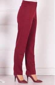Sefamerve Buyuk Beden Beli Lastikli Pantolon 0733 01 Bordo Pantolon Giyim Kadin