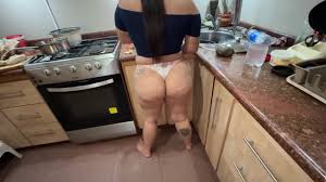 I Surprise My Big Ass Morbid Mother-in-Law While Cooking in a Thong. cum  fast🥵😳