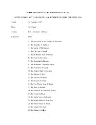 Minit Mesyuarat Kali Pertama