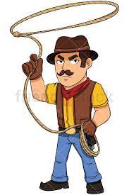 Cowboy Throwing Lasso Vector Cartoon Clipart Friendlystock Cartoon Clip Art Cartoon Cowboy