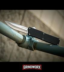 Lightning D A Otf Automatic Knife Black Satin Blade Grindworx