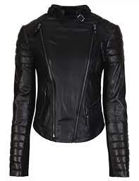 Hand Crafted Double Zipper Padded Sleeves Motorcycle Washed Women Biker Jacket Leather Jacket Fitted Biker Jacket Womens Leather Biker Jacket