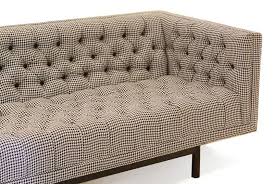 Black And White Houndstooth Sofa Milo Baughman Houndstooth Upholstery And Leather Button Sofa Vintage Sofa Button Sofa Sofa Images