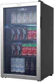 Glass shelves make for a contemporary look and easy cleaning. Amazon Com Vremi Beverage Refrigerator And Cooler 110 To 130 Can Mini Fridge With Glass Door For Soda Beer Or Wine Small Drink Dispenser Machine For Office Or Bar With Removable