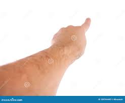 First Person View of an Isolated Mans Hand Pointing Front with a Finger  Stock Image - Image of security, idea: 189744443