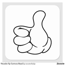 Thumbs Up Cartoon Hand Square Sticker Cute Easy Drawings Thumbs Up Drawing Simple Doodles