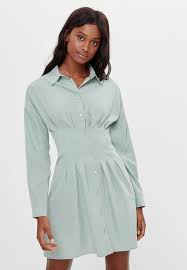 Chf 45.90 chez zalando (au 22.04.2021). Bershka Robe Chemise Turquoise Zalando Fr Shirt Dress Womens Dresses Pleated Shirt Dress