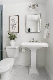 Rated 4.5 out of 5 stars. All White Walls Blue Shower Tile White Bathroom Pedestal Sink Jkath Design Build Reinvent Live In Pedestal Sink Bathroom Blue Shower Tile Pedestal Sink