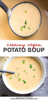 Easy Vegan Potato Soup Nora Cooks In 2020 Vegan Potato Soup Blended Soup Recipes Vegan Soup Recipes