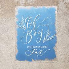 Baby Shower Sign Acrylic Baby Shower Sign Painted Back Acrylic Welcome Sign Customizable Baby Shower Sign Modern Baby Shower Decor In 2021 Baby Shower Signs Modern Baby Shower Decorations Baby Shower