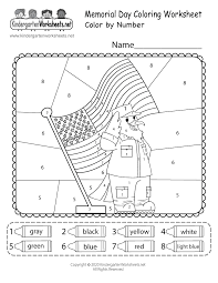 memorial day color by number worksheet free printable and pdf
