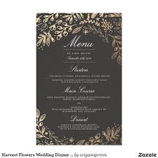 Harvest Flowers Wedding Dinner Menu Zazzle Com Wedding Dinner Menu Wedding Dinner Dinner Menu