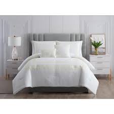 This amazing comforter set combines the timeless design with super soft, high density micro fiber the set is really nice and looks great in my bedroom. Morgan Home Mhf Home Caleigh Yellow Full Queen Seersucker Hotel Comforter Set The Home Depot