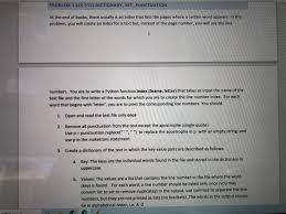 Suppose we want to remove spaces from a string. Solved Problem 1 25 Pts Dictionary Set Punctuation At Chegg Com