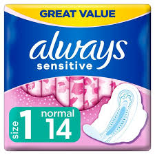 Which is the best disposable sanitary pad to buy? Always Sensitive Normal Ultra Size 1 Sanitary Towels Wings 14 Pads Morrisons