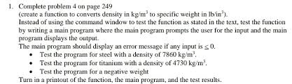Solved Complete Problem 4 On Page 249 Create A Function