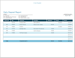 daily deposit report template for excel templates balance sheet financial projection startup