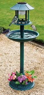 Bird Bath And Feeder Table Solar Bird Feeder Bath I Like This But Where Does The Seed Go Bird Bath Backyard Planters Bird Garden