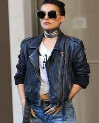 Natalie Portman Vox Lux Motorcycle Leather Jacket Top Celebs Jackets Leather Jacket Leather Jacket Girl Natalie Portman