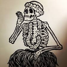 Eatsleepdraw Hula Dancing Skeleton Life Size Art Hula Music Art