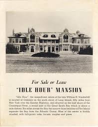 Idle Hour Ii Oakdale Long Island Ny William K Vanderbilt For Sale Or Lease Brochure Mansions Oakdale Vanderbilt Mansions