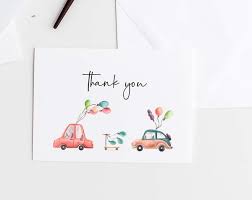 These blank card templates for corporate use are 6.25 by 9.25 inches in size. Drive By Parade Thank You Card Template Printable Birthday Thank You Paperandthings