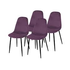 Selbstverständlich ist jeder lila stuhl direkt im netz im lager und kann somit sofort bestellt werden. Stuhl Skadi Velvet 4er Set Velours 44 Cm Breit Lila Schwarz Ebay