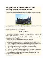 Soal uas matematika kelas 5 semester 1pdf leona brady operasi. Rangkuman Materi Budaya Alam Minang Kabau Kelas Iv Sem I