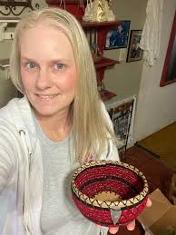 Handmade Red Basket with Sparkles