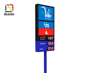 LED Price Sign Petrol Gas Station Screen Stainless Steel Pylon Sign Steel  Structure