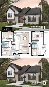 Modern Farmhouse Split Level Bungalow 3 Bedroom Sims House Plans Small House Design House Plans Farmhouse