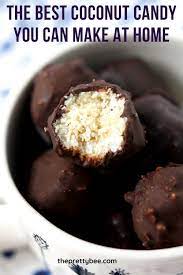 Chocolate Coconut Candy Bites The Pretty Bee Recipe Coconut Candy Chocolate Coconut Dessert Recipes Easy
