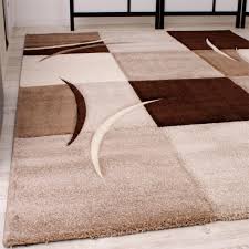 Tapiso atlas teppich kurzflor designer modern viereck streifen blumen floral muster in braun beige grundangaben herstellerland. Designer Teppich Mit Konturenschnitt Karo Muster Braun Beige Ebay
