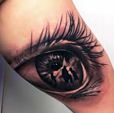 Tool inspired third eye done by nick @ american. Awesome Designed Black Ink Realistic Eye Stylized With Fishing Family Tattoo On Thigh Tattooimages Biz