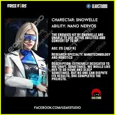The character were based on a real life brazilian dj alok achkar peres petrillo. Free Fire Ob25 New Character Snowelle Can Complete Shut Down Alok And K