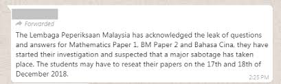 Soalan peperiksaan percubaan spm 2018 (trial spm 2018). Kertas Spm 2018 Bahasa Melayu Matematik Dan Bahasa Cina Bocor Sebenarnya My