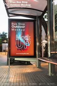 Free Bus Stop Outdoor Mockup Psd Template In 2020 Bus Stop Mockup Mockup Psd