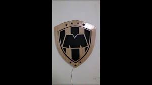 Lo importante es que se deje en alto el nombre de méxico: Escudo De Los Rayados Del Monterrey En Madera Youtube