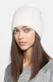 Bcbgmaxazria Winter Veil Beanie With Genuine Fur Pompom Nordstrom Winter Veil Winter Hats Knit Beanie