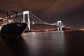 Itap Of The Training Ship Empire State Vi Under The Throgs Neck Bridge Long Exposure At Night Criticism Welcome And New York Photography Empire State Bridge